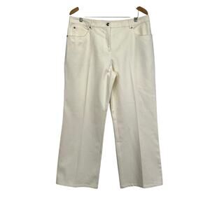ST JOHN Sport Off White Jeans 5 Pocket Stretch Spring Nautical Preppy Womens 16